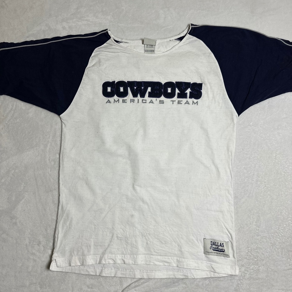 Vintage Dallas Cowboys Raglan Shirt Men's L America's Team 90s Y2K Blockette